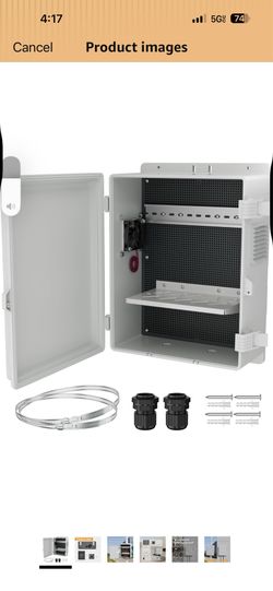 Joinfworld White Outdoor Electrical Box Waterproof Nema Enclosure 16x11x6 Plastic WiFi Box with Fan Vented Dust Screen