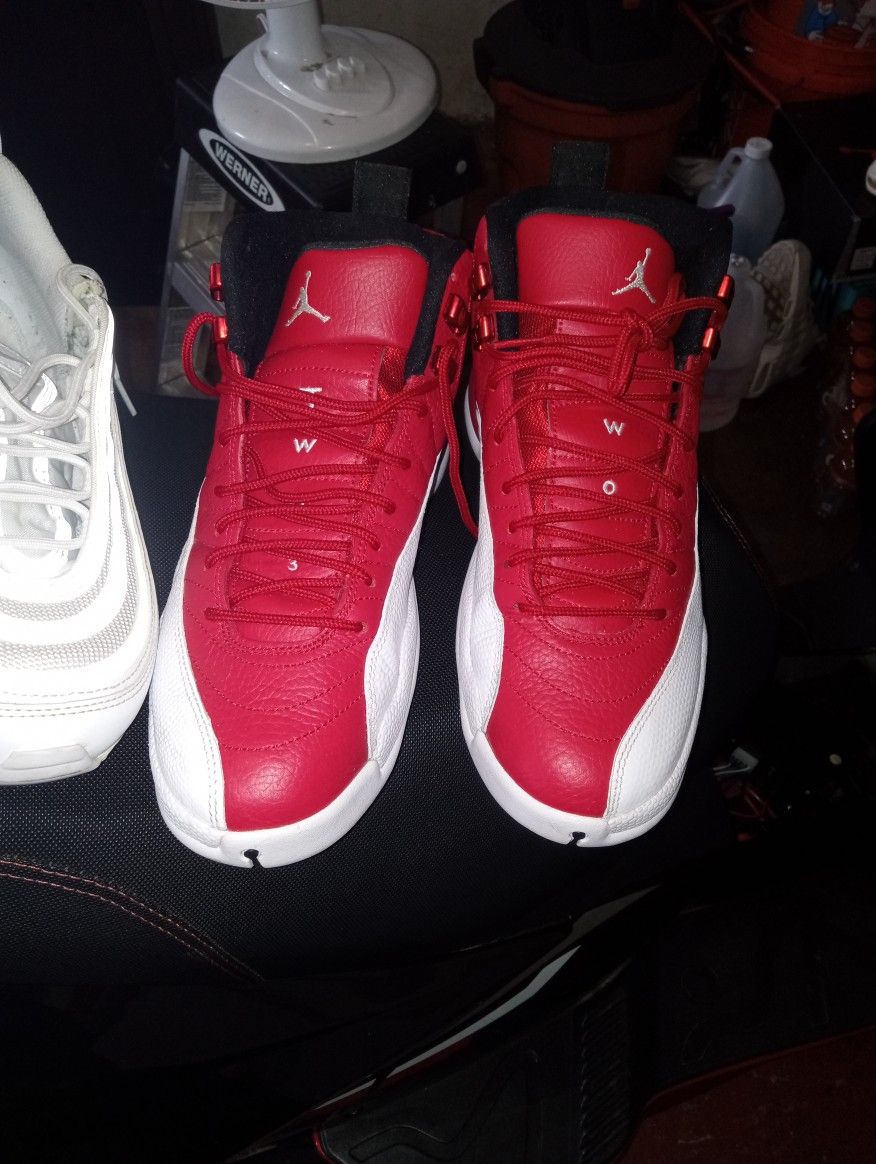 Red N White Jordans 