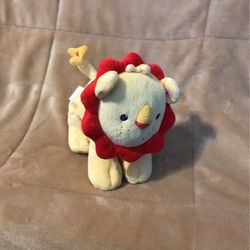Lion Red Yellow Crinkle Baby Rattle Black Eyes Fisher Price Plush 7" Toy 