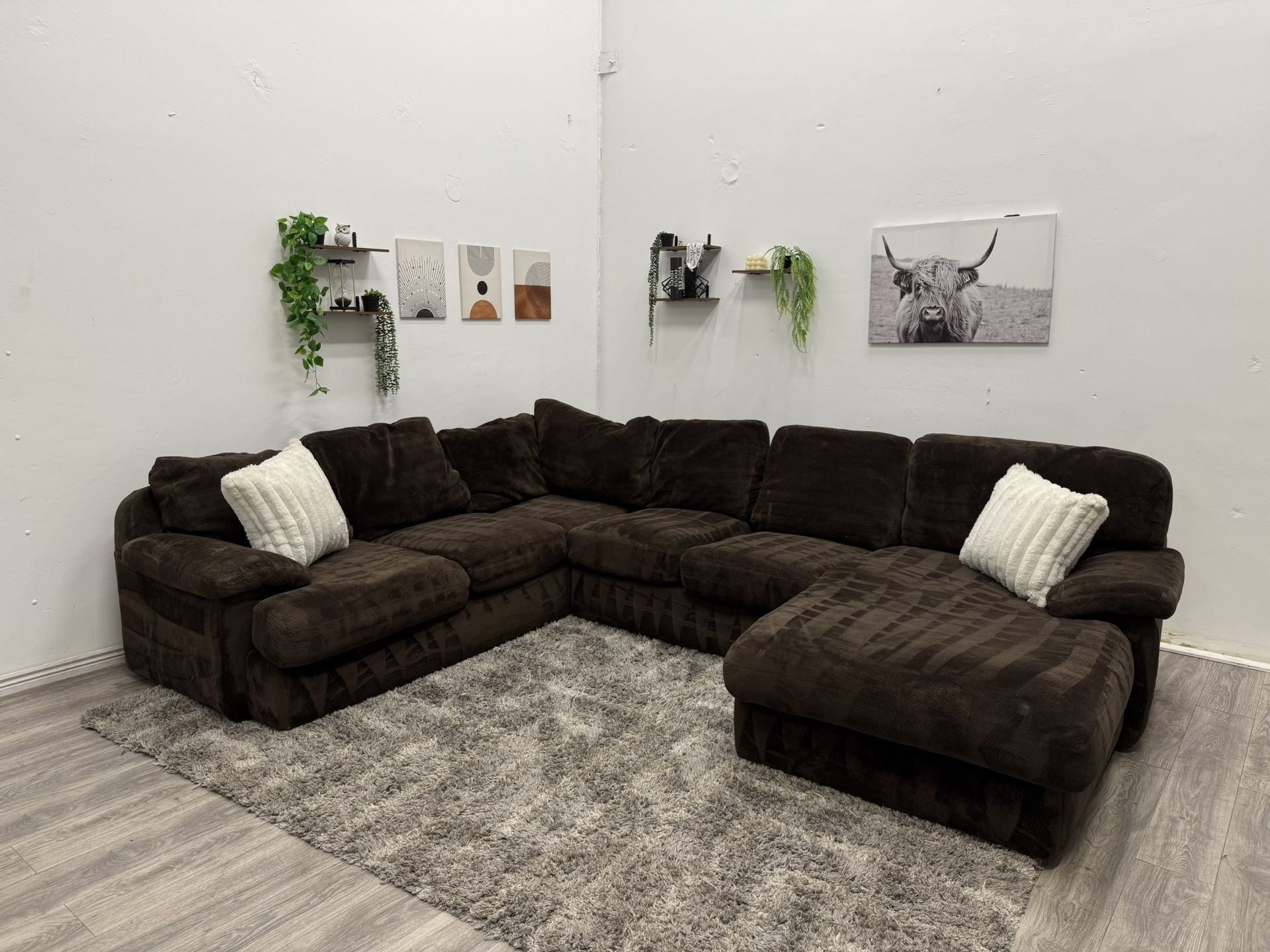 Brown Sectional Couch - Free Delivery