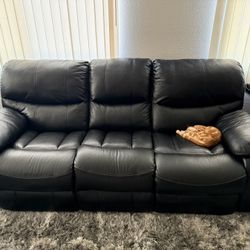 Leather Recliner Couch Set