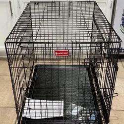 Lucky Dog Double-Door Dog Crate with Sliding Doors, 36" L X 23" W X 25" H