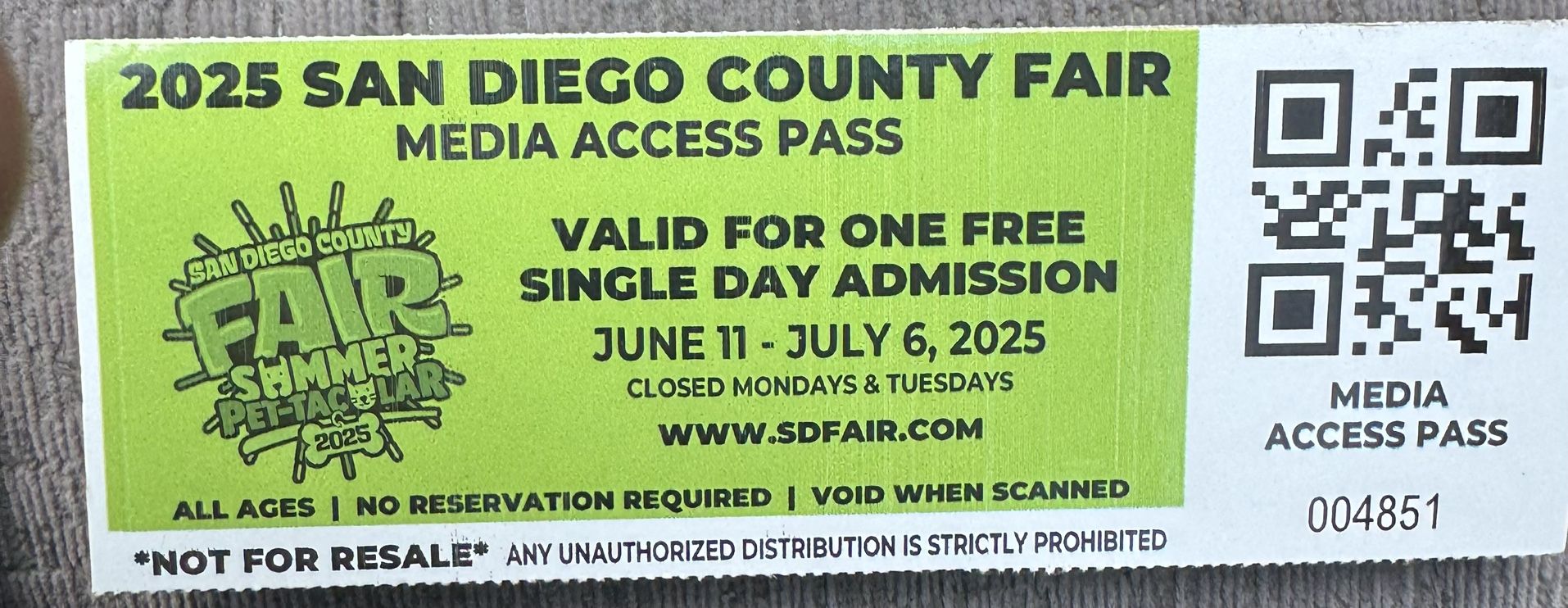 Del Mar Fair Tickets