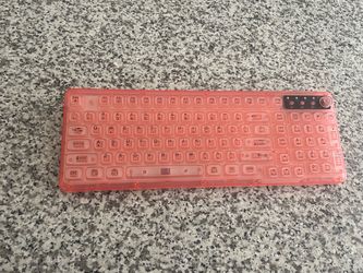 Pink light up Transparent Wireless Keyboard – $15