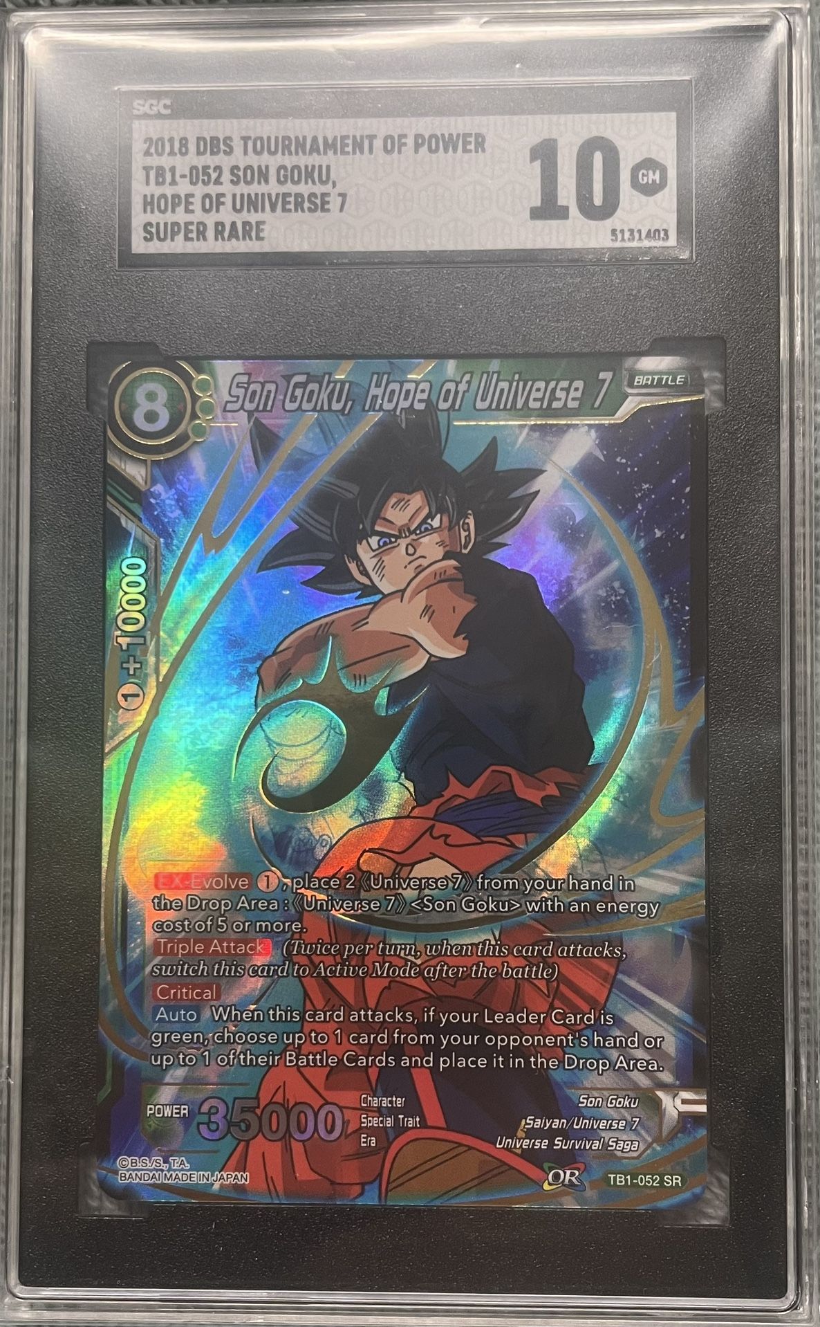Son Goku Hope of Universe 7 DBS TCG SGC 10