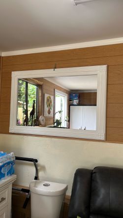 Large white mirror
