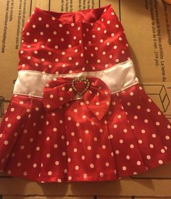 Build a Bear workshop BAB red polka dot Christmas dress Clarice