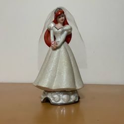 Vintage Ariel Wedding Porcelain Figure – Disney – Glitter Dress + Real Veil