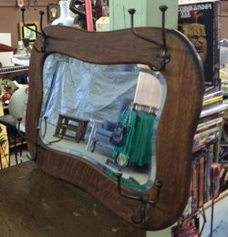 Antique mirror with four hooks