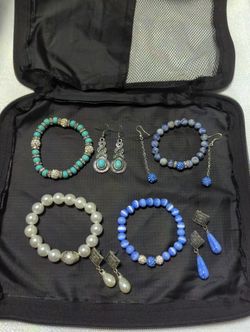 Set Of Four Bracelets & Earrings.