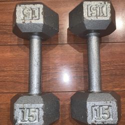 Pair 15 lbs Dumbbells For $25.