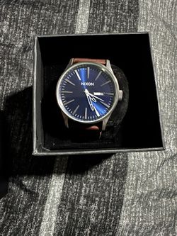 Nixon Watch Royal Blue Brown Strap