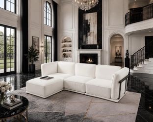 sofa  brand new , sectional couch ,Seat Modular Velvet Sofa Set with Ottoman, Modern Split (white  ) I-15
