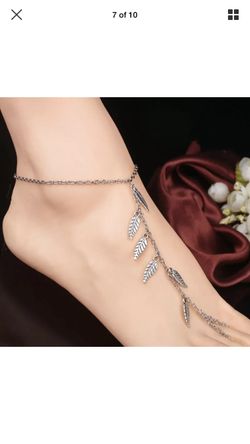 Sexy Silver Leaf Anklet Ankle Bracelet