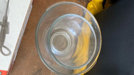 Two glass mixing bowls