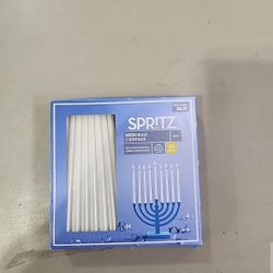 Spritz Menorah Candles - White - 45 Candles - 5.5” Height - NEW