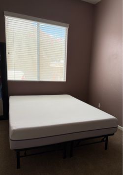Purple Mattress with Metal Bed Frame