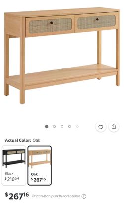 New Chaucer Wood Entryway Console Table in Oak