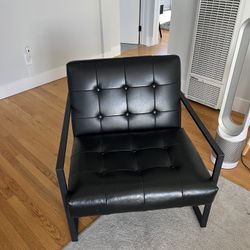 Black Faux Leather Arm Chair