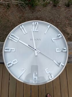 Bulova C4846 “Director” Round Wall Clock Silver