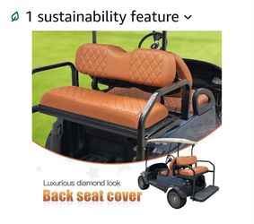 New Golf Cart Seat Covers Fits Aftermarket Standard Rear Seat Cushion, No Stapler, Multiple Colors & Breathable (All Brown)