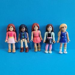 Mega Construx American Girl Mini Doll   2.5" Set Of 5