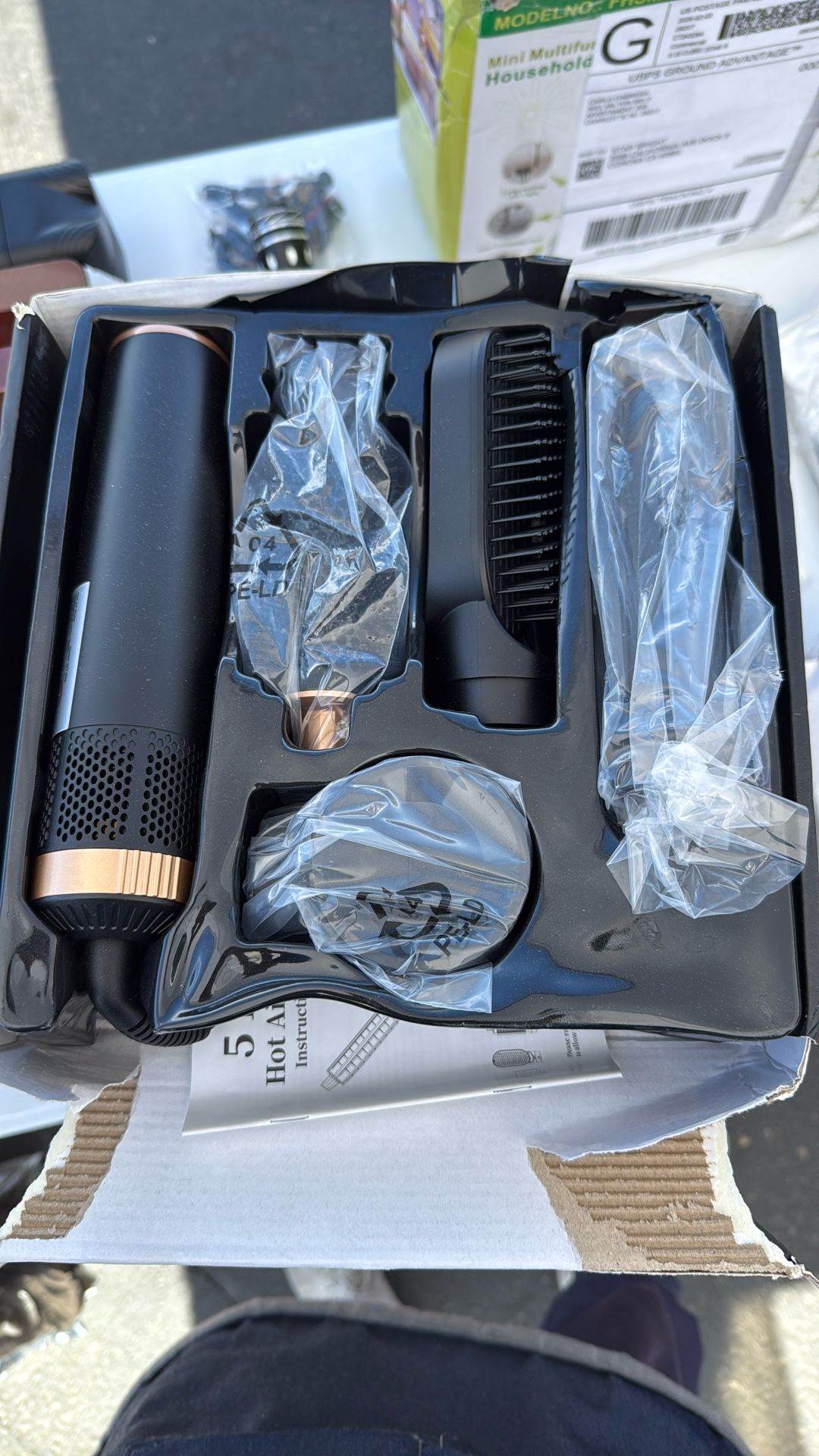 5 in 1 Hot Air Styler Set – Hair Dryer & Curling Wand – New