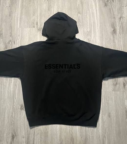 Black Essential Fear Of God Hoodie