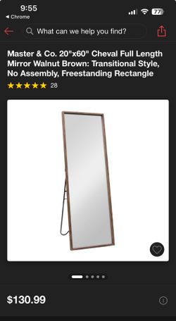 Brown Wood Mirror $45