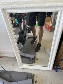 White Solid Wood Decorative Mirrors (2)