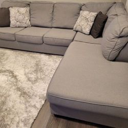 Contemporary Modern Couch / Sofa with chaise (Ash Grey)