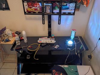 TV stand with 3 layer stand glass