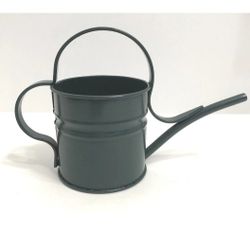 NEW VINTAGE Home Interiors Hunter Green Mini Watering Can Metal 5" Tall
