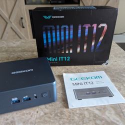 Geekom Mini It 12 Super Computer, Like New Never Used Windows 11 Pro