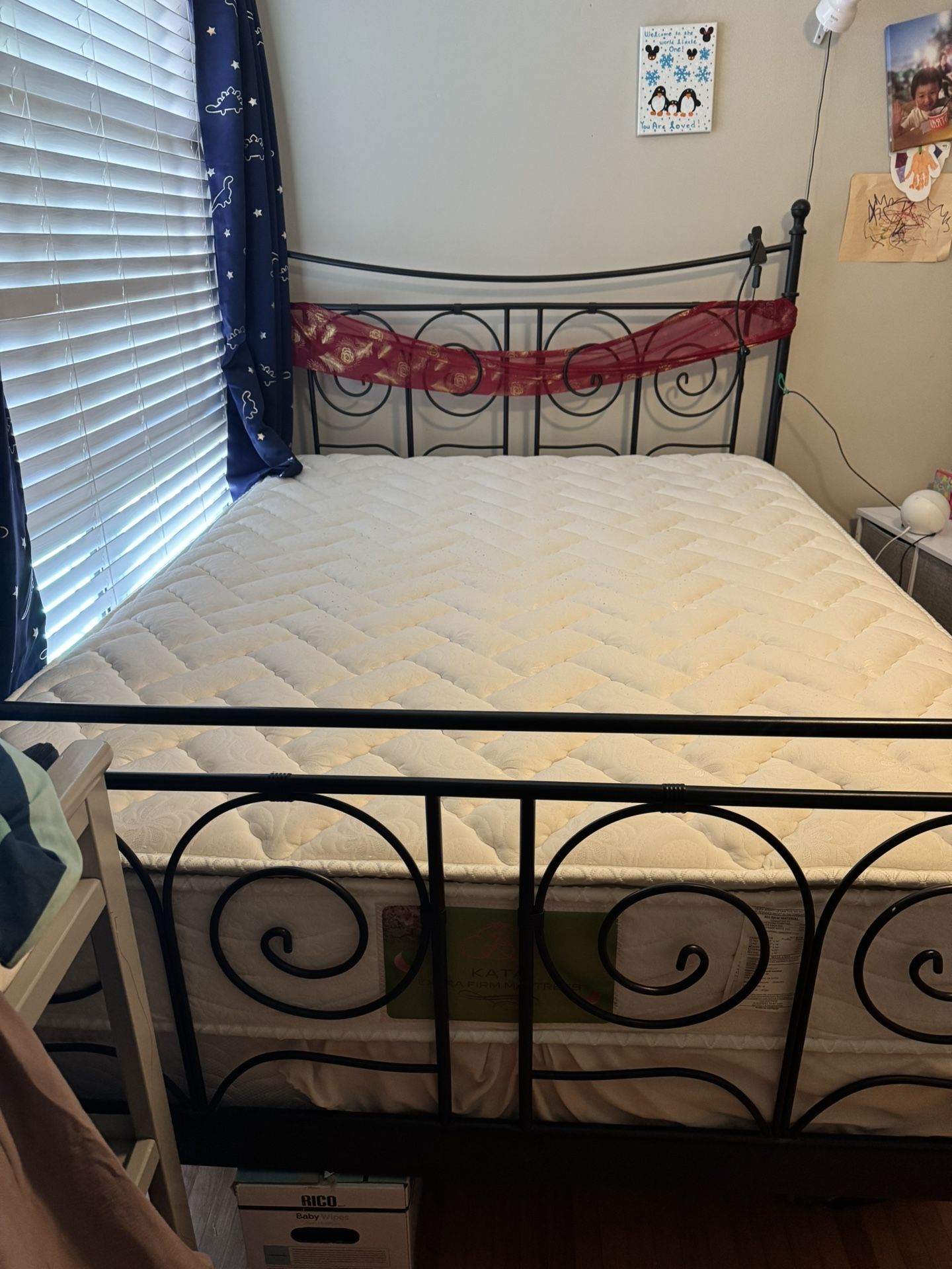 IKEA Noresund Queen Size Frame And Mattress Set