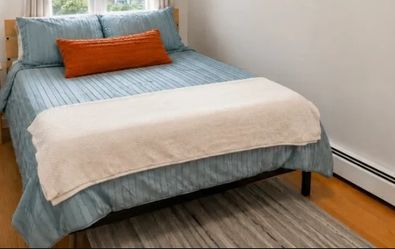 Queen Platform Bed Frame + Mattress