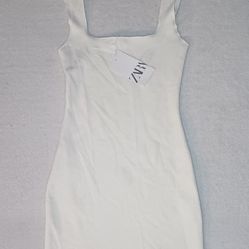Zara New All White Woman's Dress 