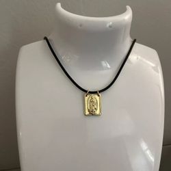 Necklace Guadalupe Gold Plated Rectangle