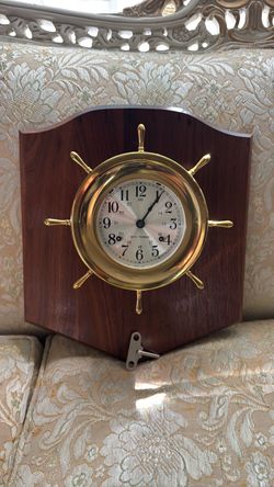 Seth Thomas 1008 ship wheel brass helmsman-W clock