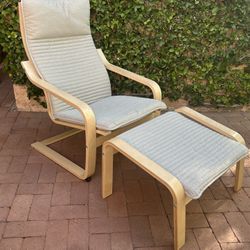 IKEA “Poang” Arm Chair & Ottoman
