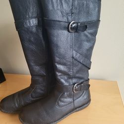 WOMEN'S  LEATHER BOOTS, BY BORN/ROC,  SIZE  8M,   WIDE CALF- GREAT CONDITION 