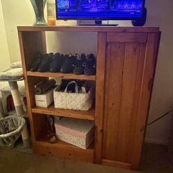 Solid Wood Storage Cabinet / Dresser Combo – Shelves + Drawers