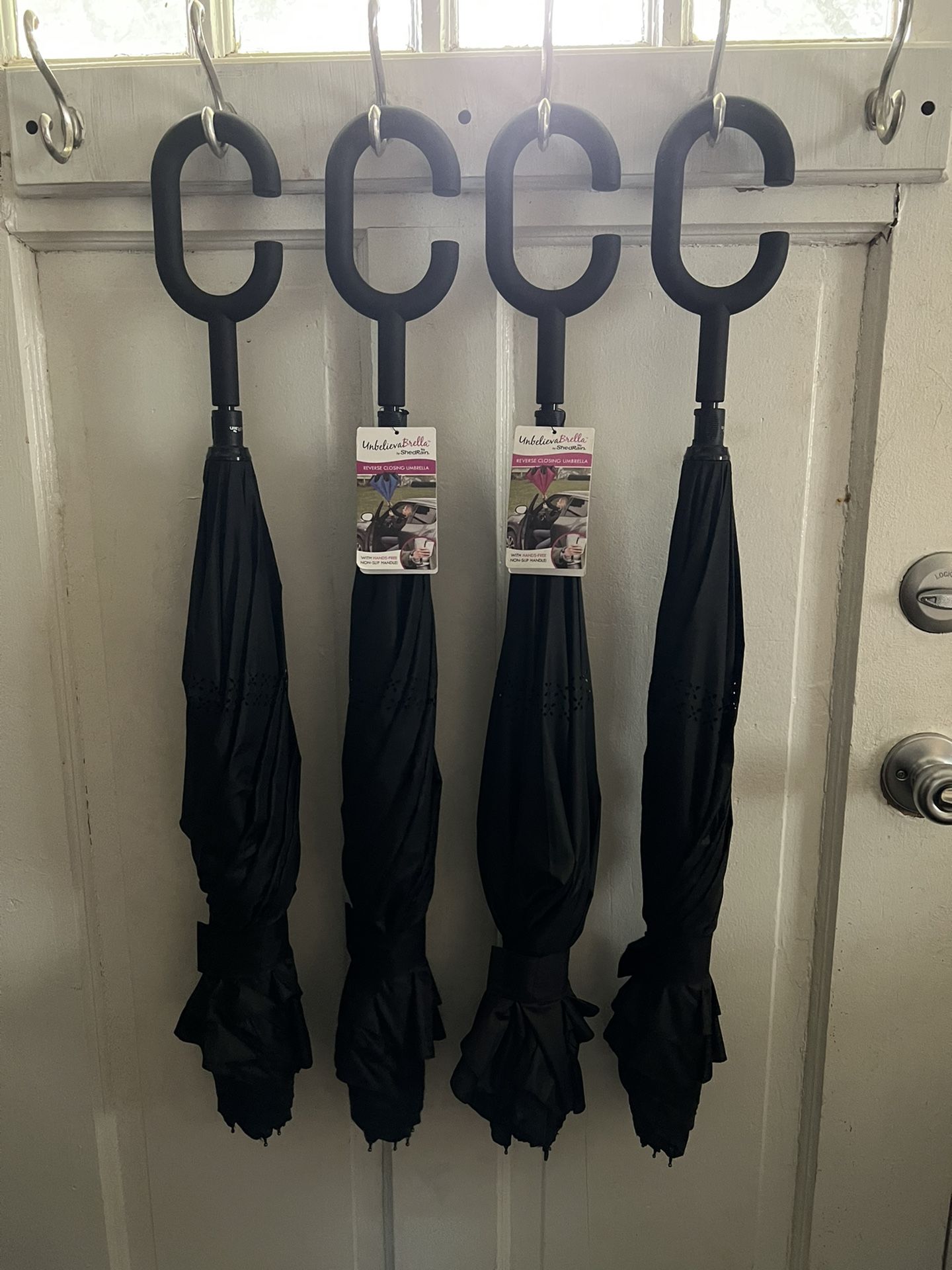 4 New Black Umbrellas 