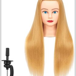 Blonde Mannequin Head Hair Styling Practice with Clamp