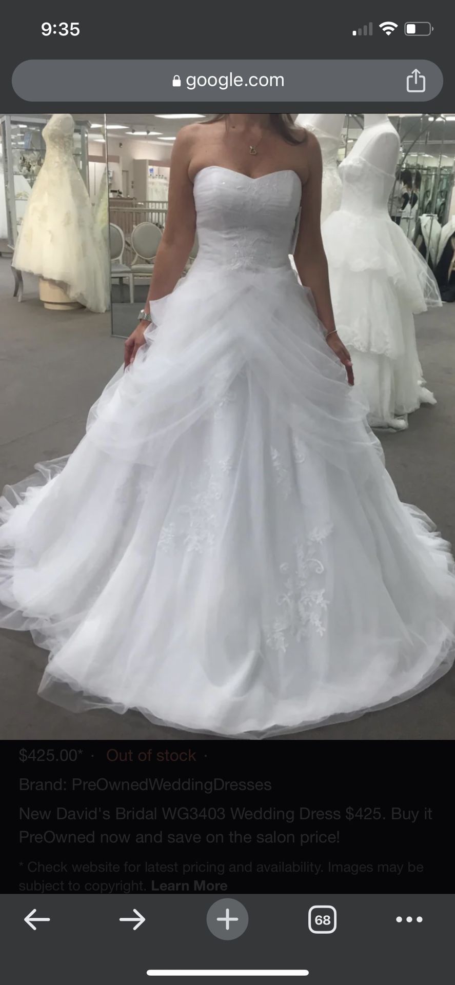 Wedding dress David’s Bridal WG3403