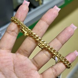10k yellow Miami Cuban bracelet 7mm 8.5inch