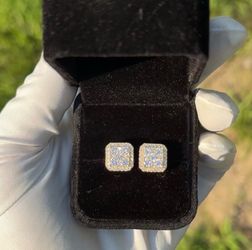 11mm Square Earrings MOISSANITE VVS