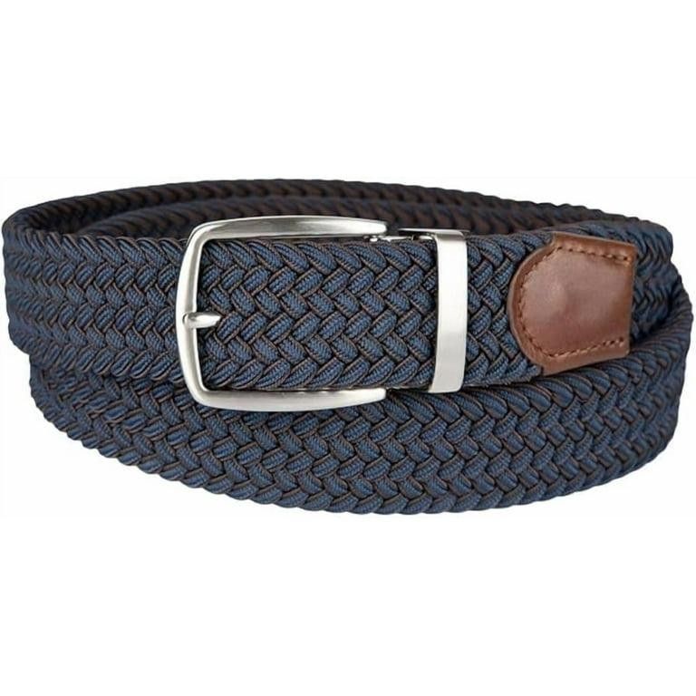 Tommy Bahamas Comfort Braided Stretch Men's Reversible Belt, Navy/Brown, S/M (32-36)