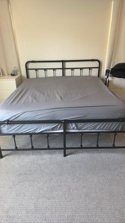 Cal king bed frame - black