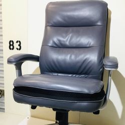 Beautyrest Platinum Executive Office Chair High-Back Sofil Bonded Leather, Gray